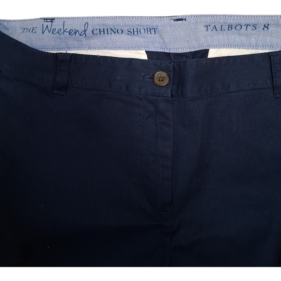 Talbots The Weekend Chino Navy Women's Shorts 7" Size 8 - Picture 3 of 3